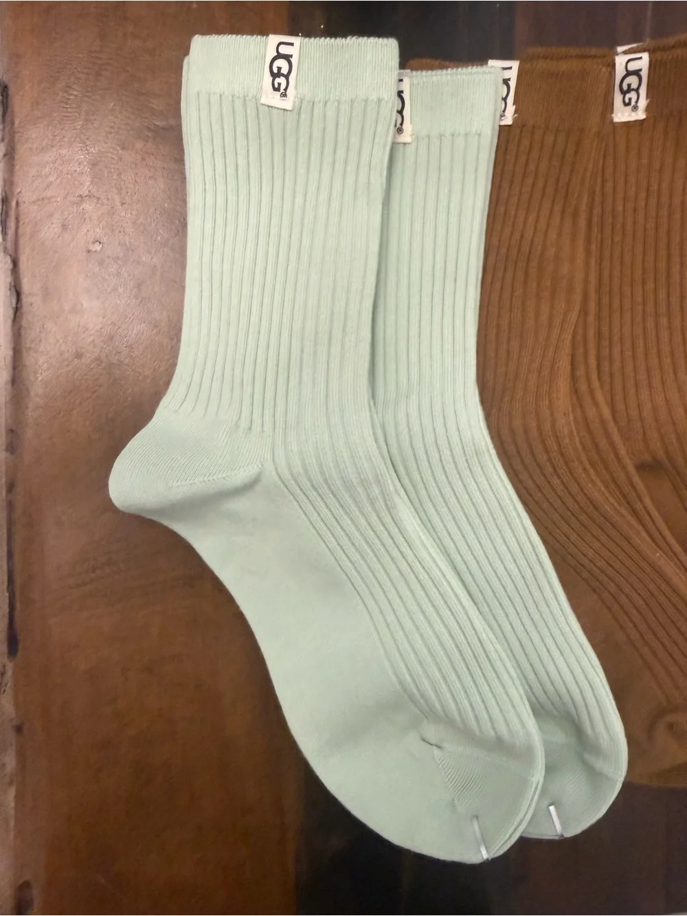UGG Ribbed Crew Socks - Pastel Mint, Brown, Pink, Yellow, Gray (10- pack) NEW